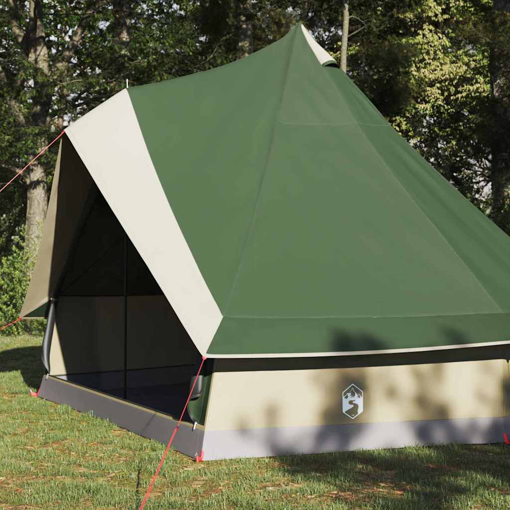 Detail van de vidaXL groene Tipi Tent met een stevige, waterafstotende buitenkant.
