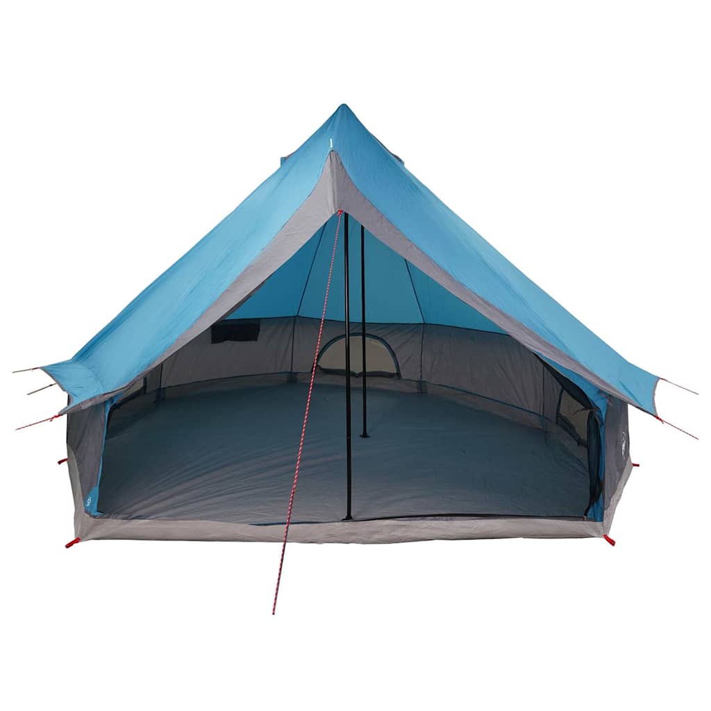 Detail van de vidaXL Tipi Tent in blauw met open ingang en zicht op de binnenruimte.
