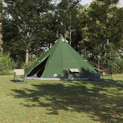 vidaXL Tipi Tent in groen met dak, ruime opstelling in de natuur.