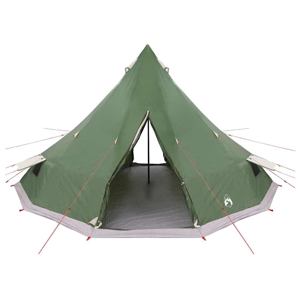Detail van de vidaXL Tipi Tent in groen, met dak en open ingang.