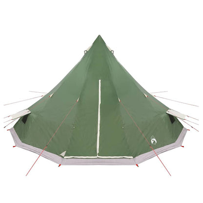 Detail van de vidaXL Tipi Tent in groen, met zichtbare ingangen en bevestigingslijnen.