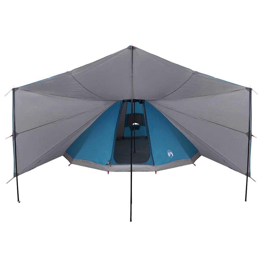 Detail van de vidaXL Tipi Tent in blauw met grijs dak, zijaanzicht.