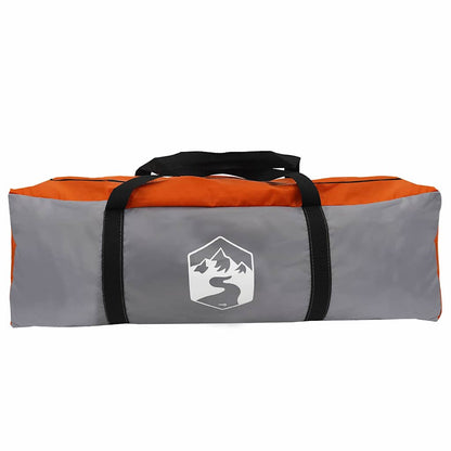 Grijze en oranje opbergtas van de vidaXL Tipi Tent met handvat.