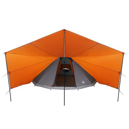 Detail van de vidaXL Tipi Tent met grijs en oranje dak, zijaanzicht.