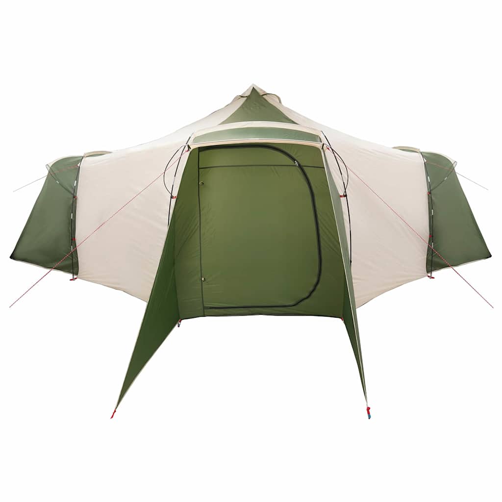 Detail van de groene vidaXL Tipi Tent met open deur en zijpanelen.