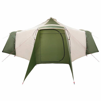Detail van de groene vidaXL Tipi Tent met open deur en zijpanelen.