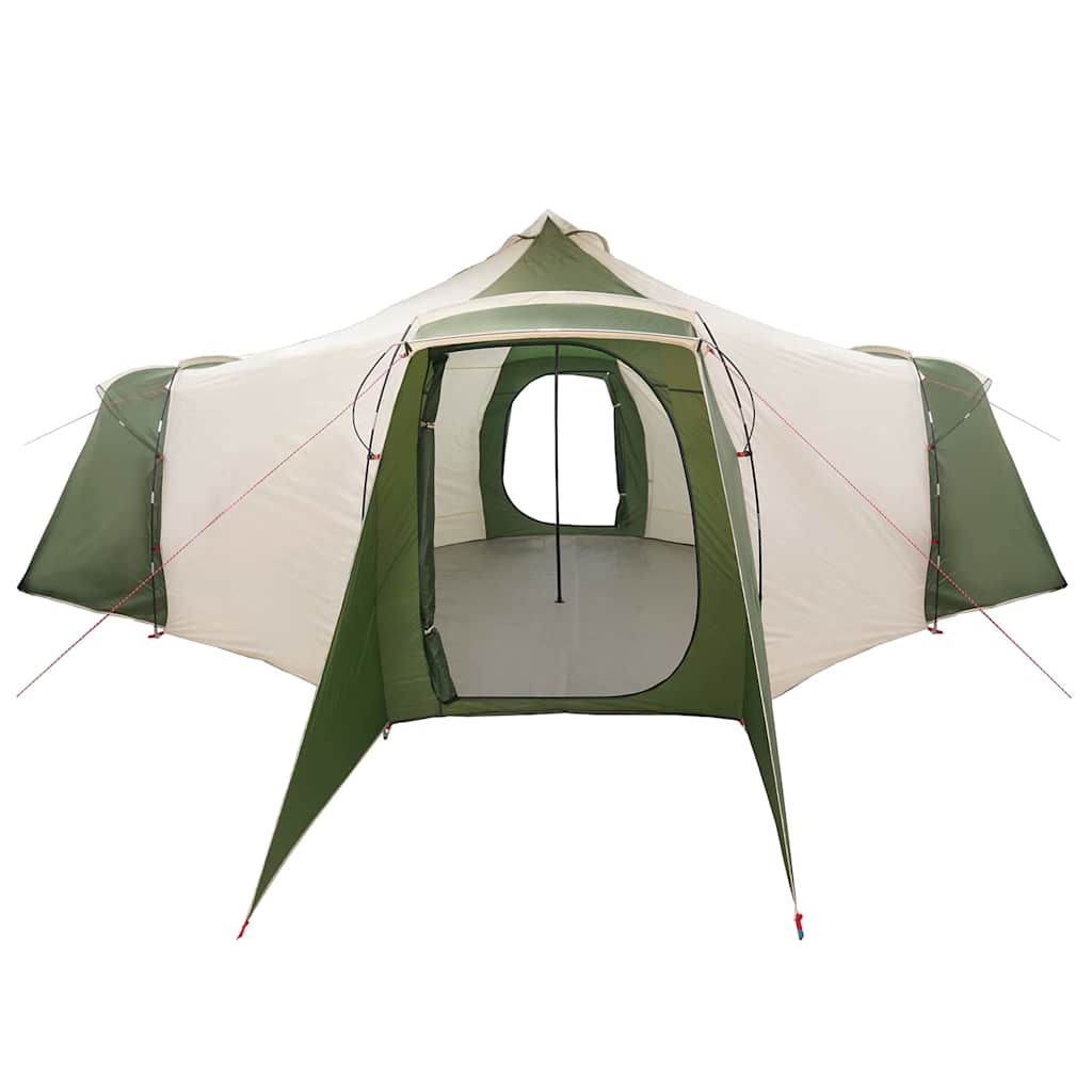 Detail van de vidaXL Tipi Tent met groene zijwanden en open ingang.