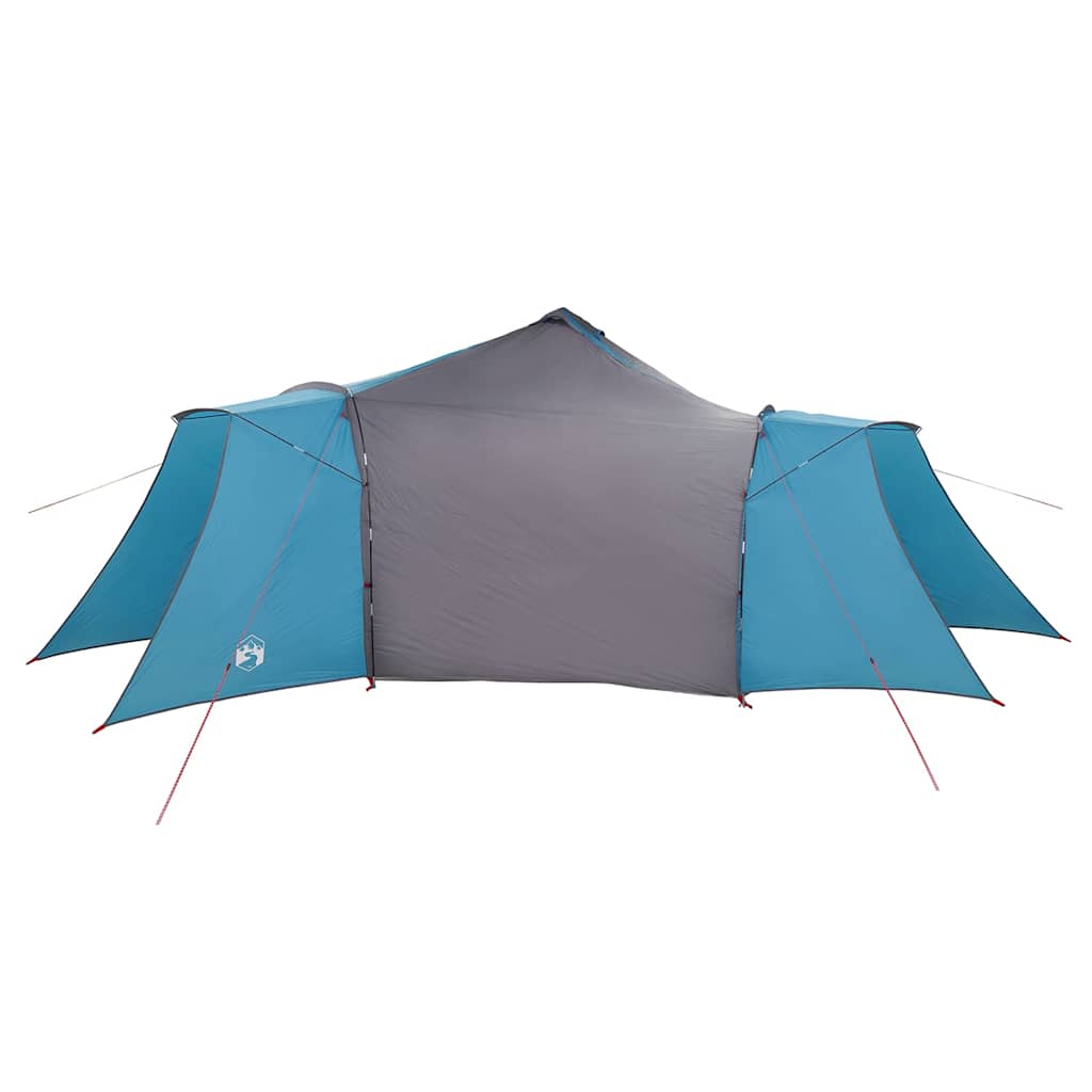 Detail van de vidaXL Tipi Tent met blauw en grijs dak, zijaanzicht.
