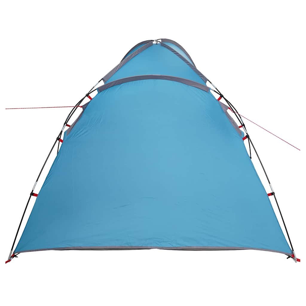 Zijaanzicht van de blauwe vidaXL Huisje Tent met strak dak en stevige structuur.
