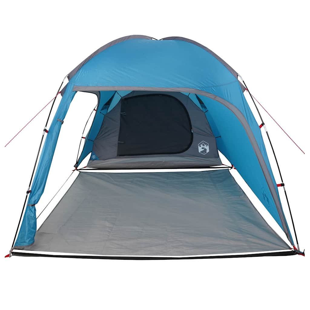 Zijaanzicht van de vidaXL Huisje Tent in blauw met een ruime ingang en stevige vloer.
