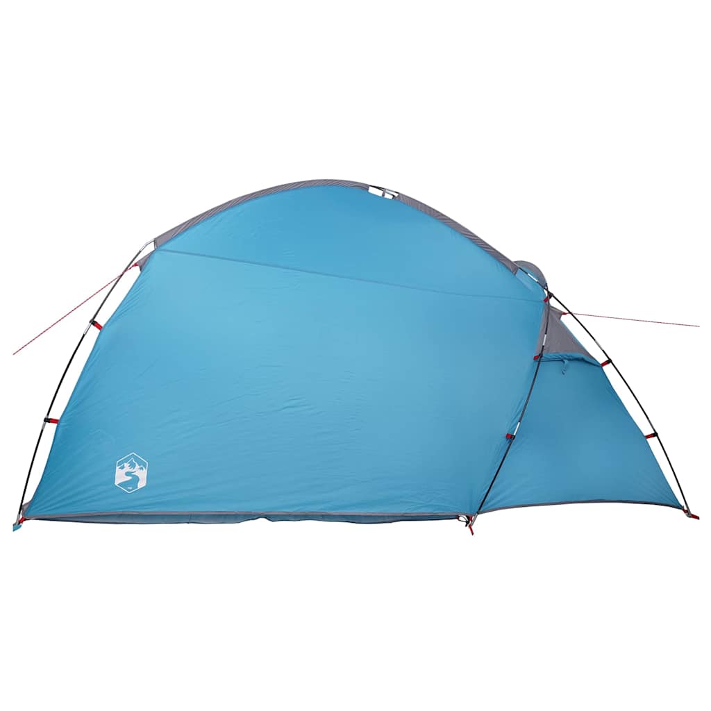 Zijaanzicht van de blauwe vidaXL Huisje Tent met een strak, modern design.