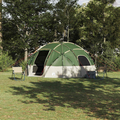 Groene vidaXL koepeltent met opslag, ruim interieur en stevige constructie in de natuur.