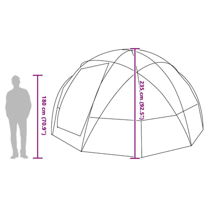 Zijaanzicht van de vidaXL koepeltent met afmetingen en hoogte van 235 cm.