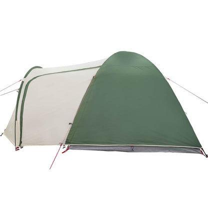 Detail van de groene vidaXL koepeltent met een afgeronde top en stevige bevestigingen.