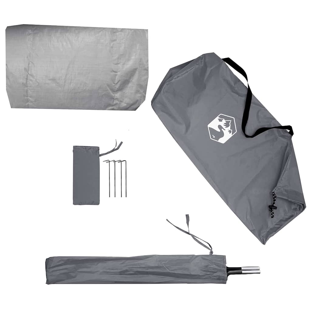 Grijze accessoires van de vidaXL Binnentent, inclusief draagtas en haringen.