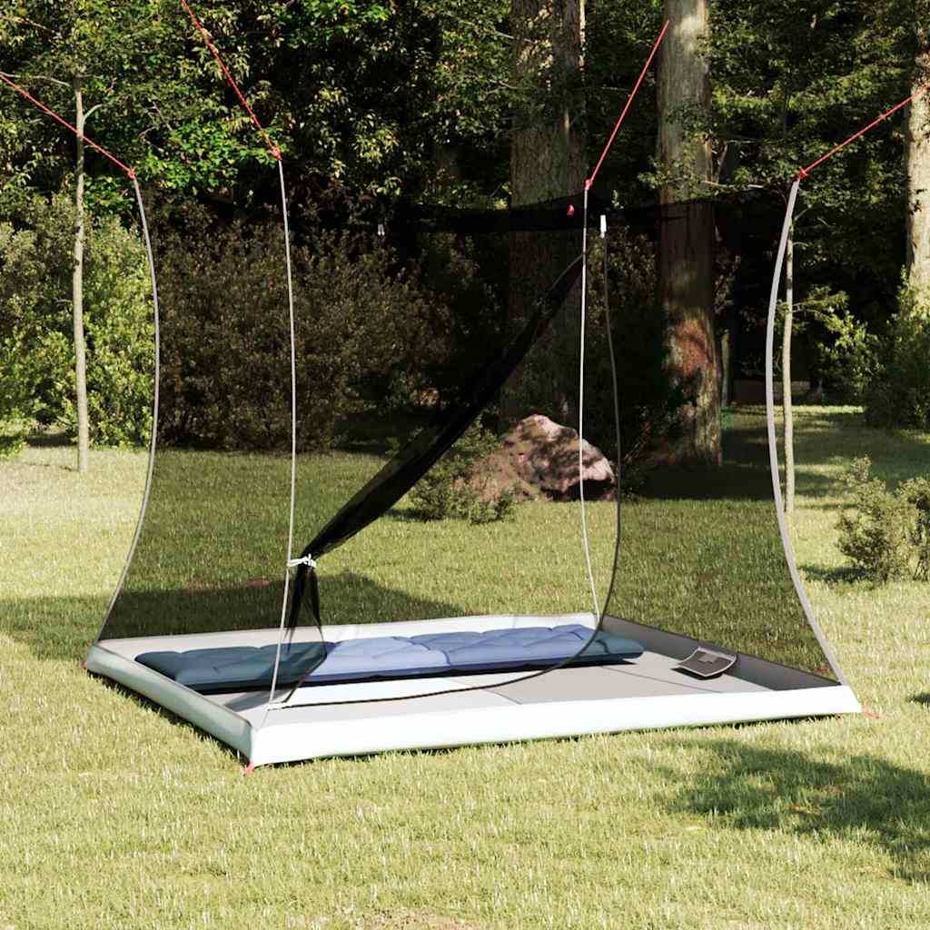 vidaXL Binnentent Zwart 206 x 188 x 175 cm met ademend gaas in een groene omgeving
