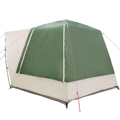 Detail van de groene vidaXL Camping Tent Huisje met waterdichte stof en stevige constructie.