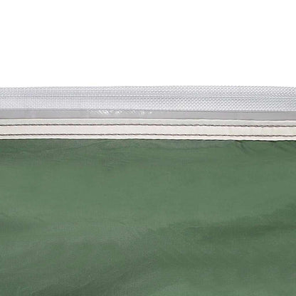 Detail van de waterdichte bovenkant van de vidaXL tarp in groen.