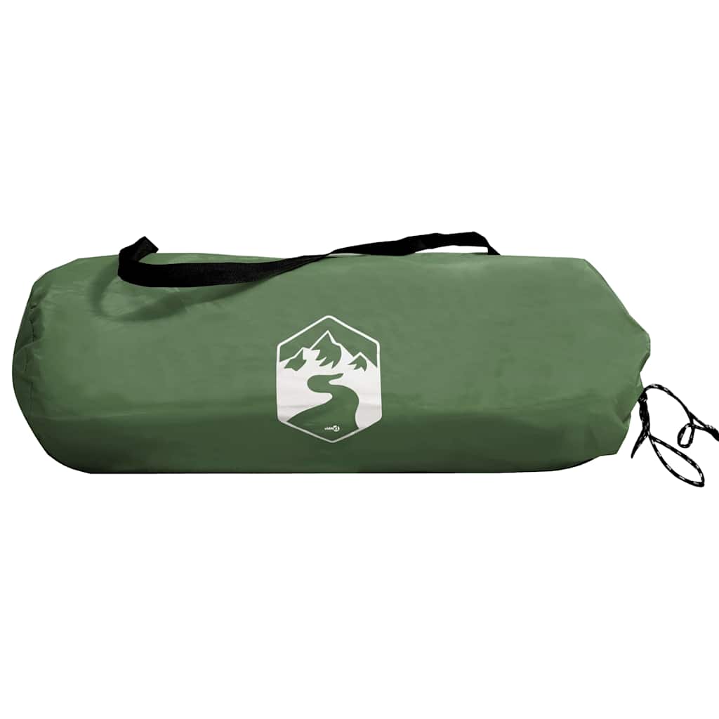 Detail van de opbergtas van de vidaXL waterbestendige tarp in groen met logo.
