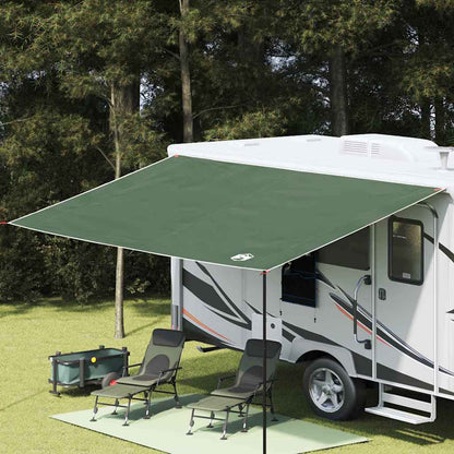 vidaXL waterbestendige tarp van 240 x 460 cm, groen, opgezet voor een camper.