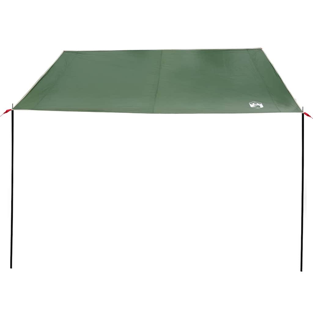 Detail van de groene vidaXL waterbestendige tarp met opgestelde hoeken.