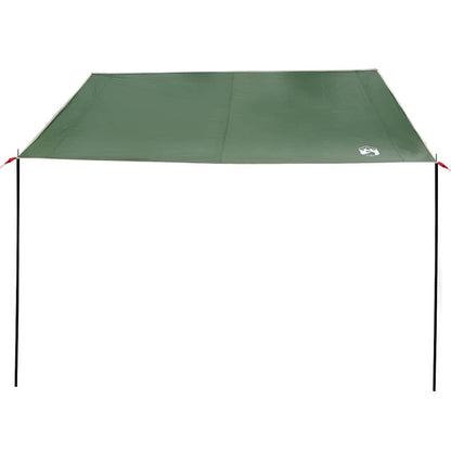 Detail van de groene vidaXL waterbestendige tarp met opgestelde hoeken.