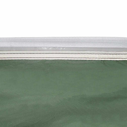 Detail van de groene vidaXL tarp met waterdichte afwerking en verstevigde randen.