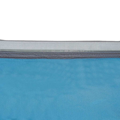 Detail van de waterdichte bovenkant van de vidaXL tarp in blauw.