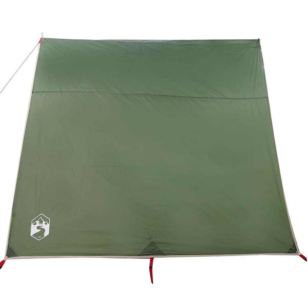 Detail van de vidaXL waterbestendige tarp in groen, zijaanzicht met verstevigingen.