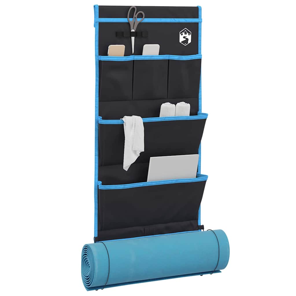 Detail van de vidaXL opslagzak met verschillende opbergvakken en een blauwe rand.
