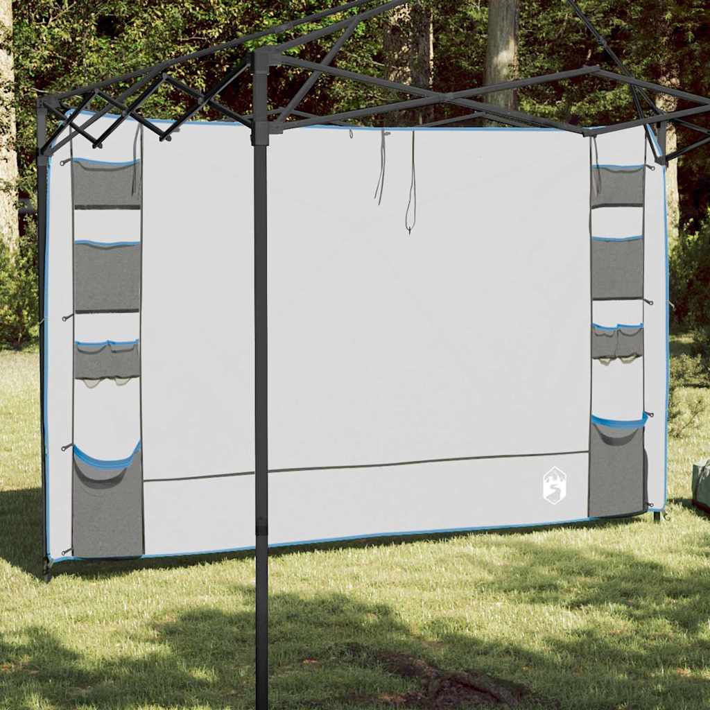 Hangende tentorganiser van vidaXL in grijs en blauw, met meerdere opbergvakken.