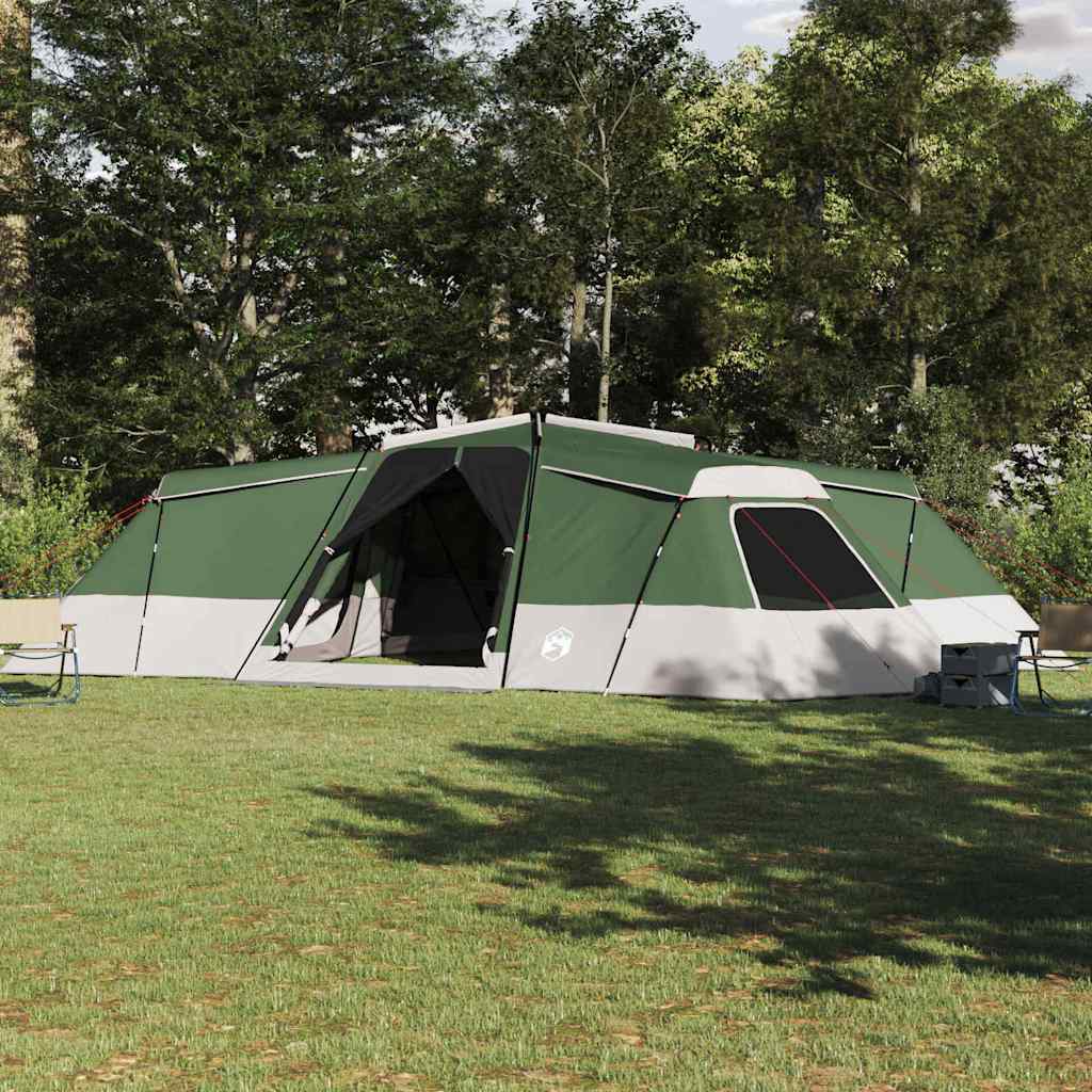 Ruime vidaXL gezinstent in groen met meerdere ingangen, perfect voor avontuurlijke groepen.