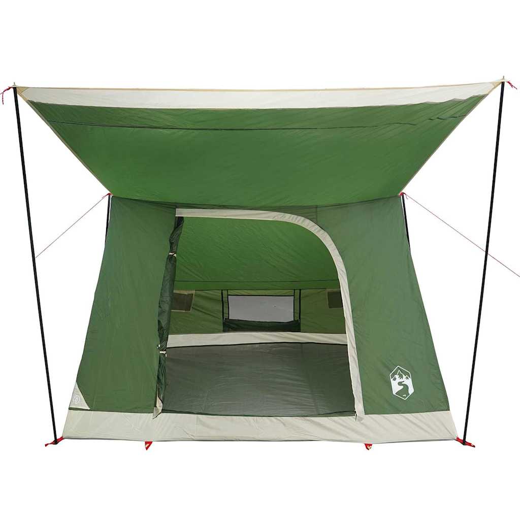 Detail van de vidaXL Camping Tent met groen dak en E-poort voor elektrische toegang.