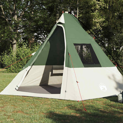 Detail van de vidaXL Tipi Tent in groen met zijaanzicht en open ingang.