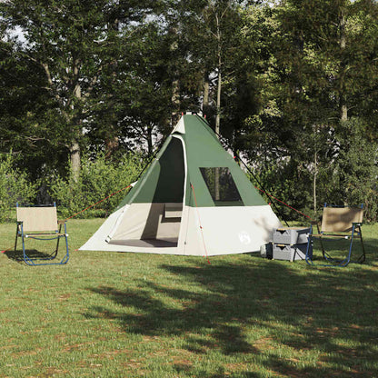 Tipi Tent vidaXL in groen met ruime binnenruimte, perfect voor kamperen of in de tuin.