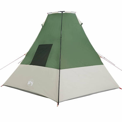 Detail van de vidaXL Tipi Tent in groen met een E-poort voor elektriciteit.