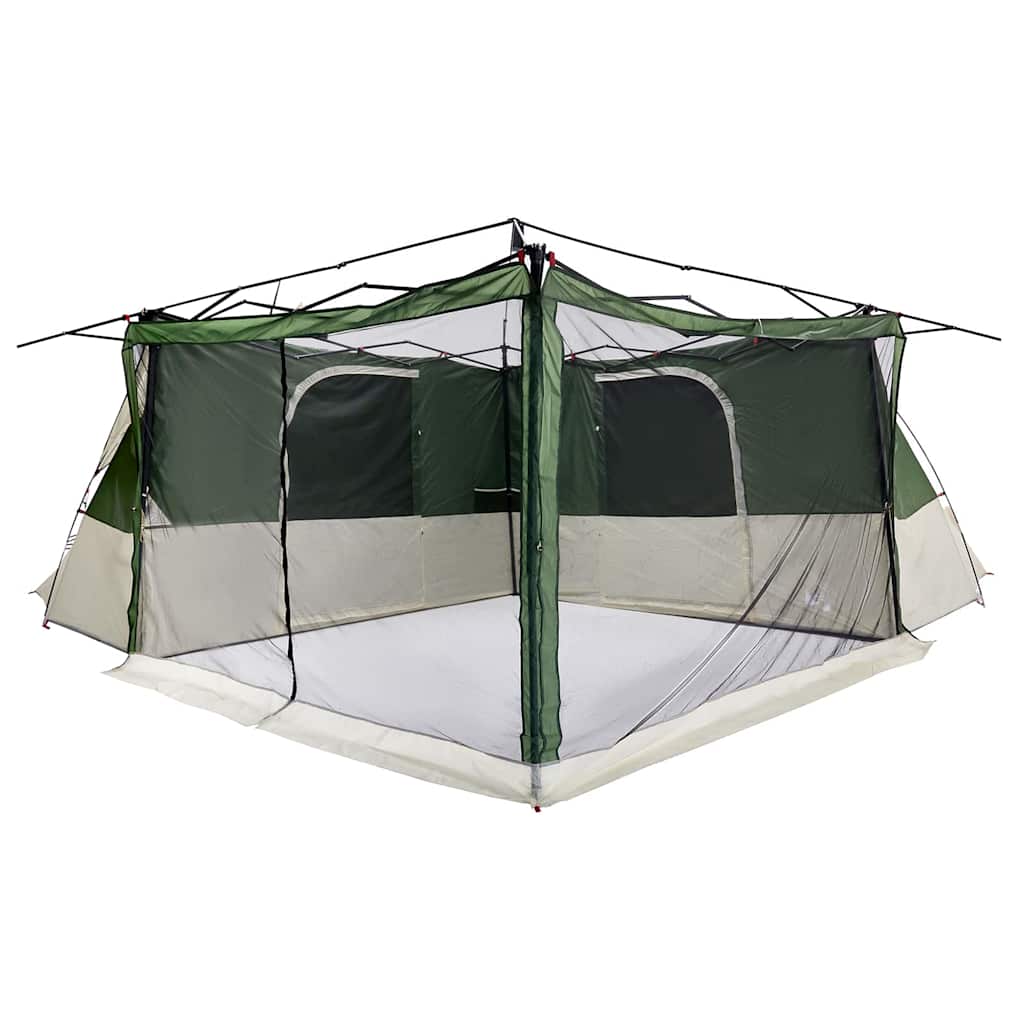 Detail van de vidaXL binnentent met dak, groene wanden en openingen voor ventilatie.