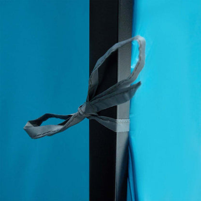 Detail van de bevestigingsriem van de vidaXL binnentent in blauw.