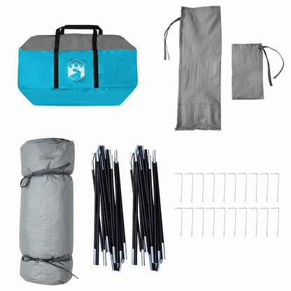 Detail van de accessoires van de vidaXL binnentent, inclusief stokken en haringen.
