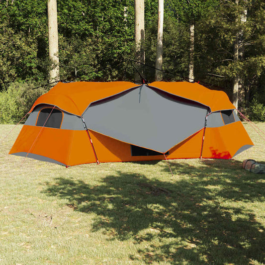 Binnentent vidaXL in grijs en oranje, met een ruime opzet van 520 x 520 cm.