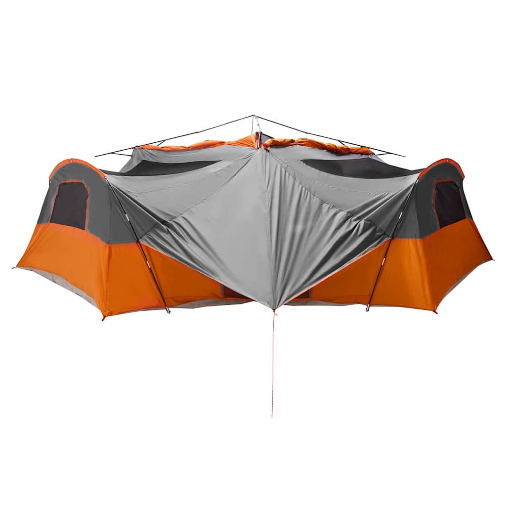 Detail van de vidaXL binnentent met grijs en oranje dak, zijaanzicht.