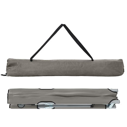 Grijs opvouwbaar camping bed van vidaXL, compact en gemakkelijk te vervoeren.