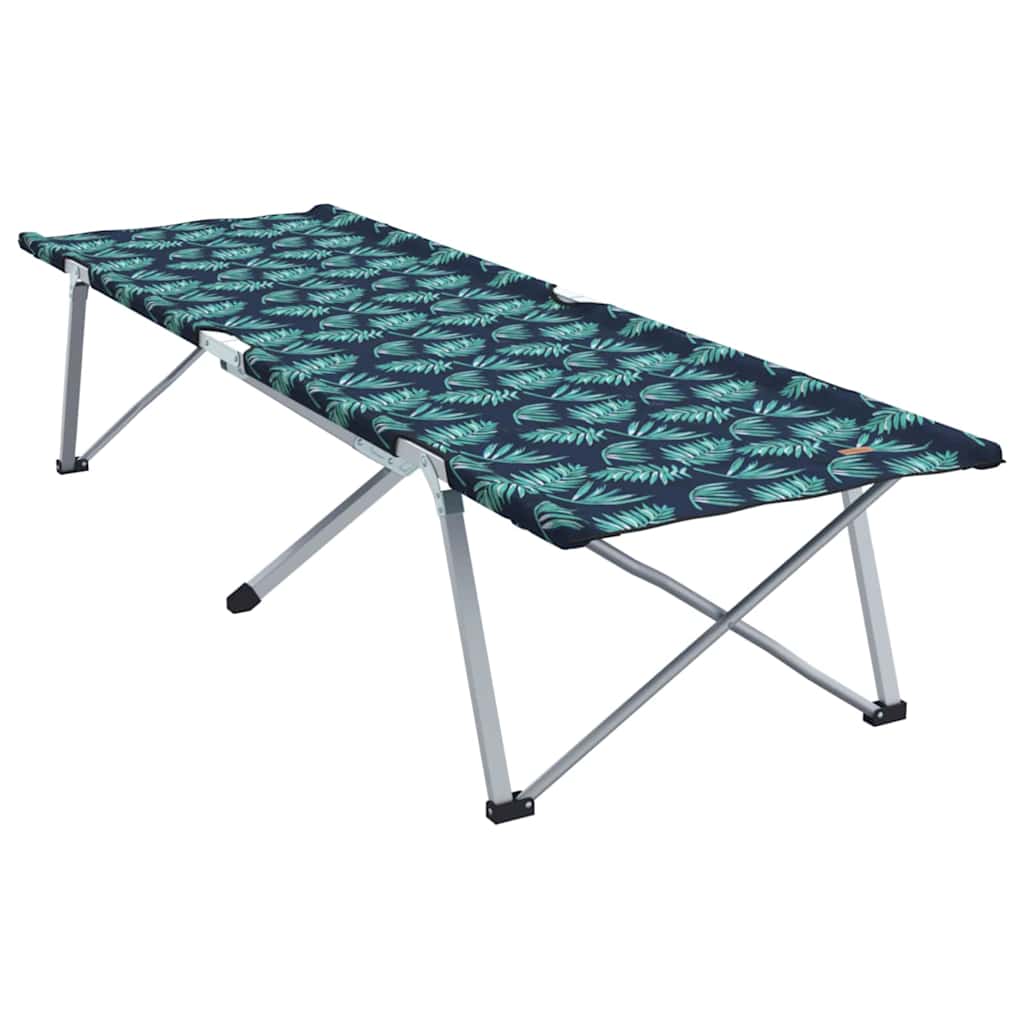 Detail van het vidaXL opvouwbare camping bed met bladerenprint, zijaanzicht.