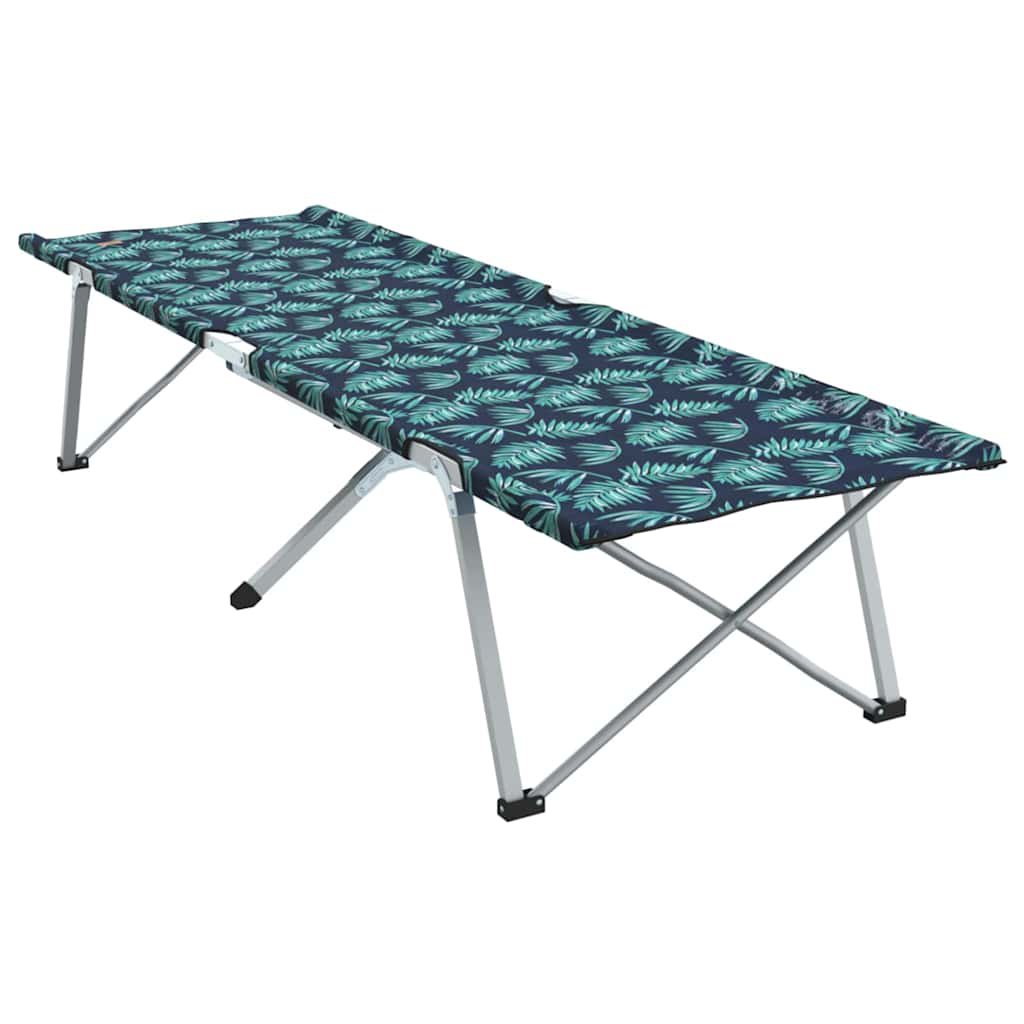 Detail van het vidaXL opvouwbare camping bed met bladmotief in zijaanzicht.