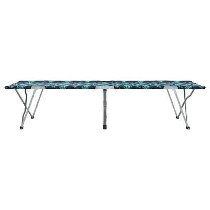 Zijaanzicht van het vidaXL opvouwbare camping bed met bladmotief.