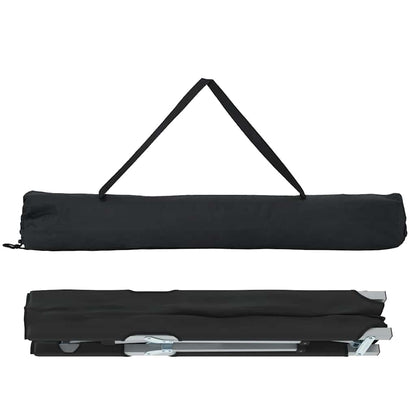 Zwart opvouwbaar camping bed van vidaXL, compact en gemakkelijk mee te nemen.