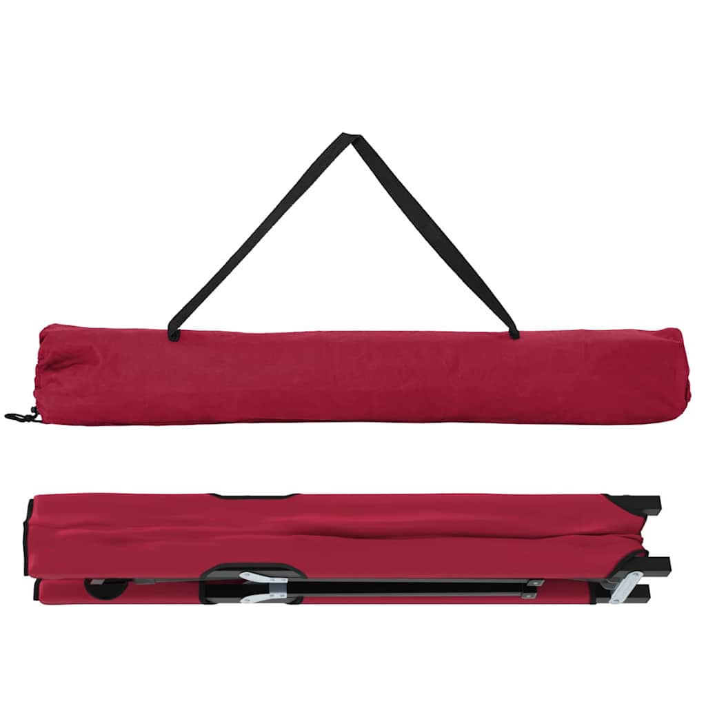 Opvouwbaar vidaXL campingbed in rood, compact en lichtgewicht met handvat.