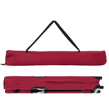 Opvouwbaar vidaXL campingbed in rood, compact en lichtgewicht met handvat.