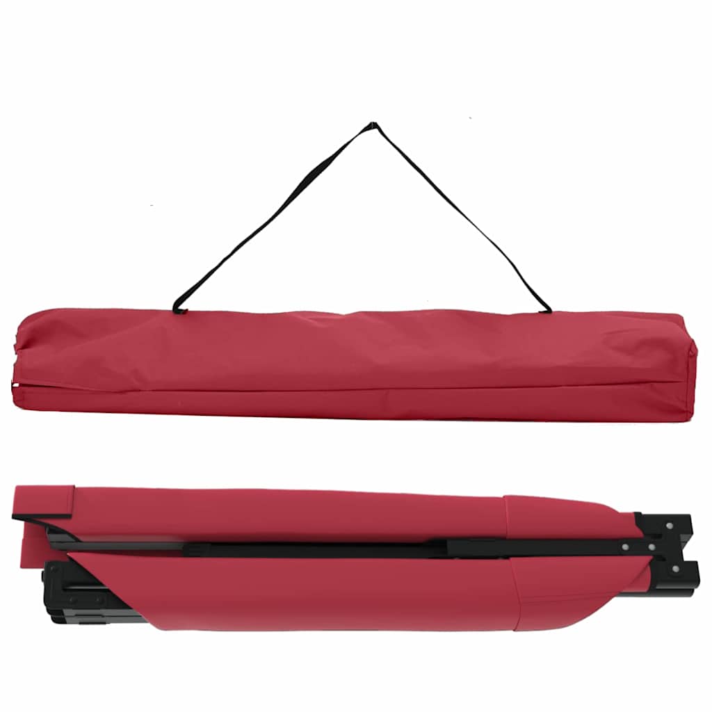 Opvouwbaar campingbed vidaXL in rood, compact en gemakkelijk te vervoeren.