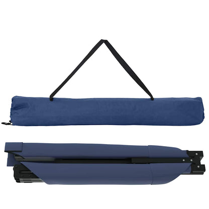 Opvouwbaar vidaXL camping bed in blauw, compact met handvat voor eenvoudig transport.